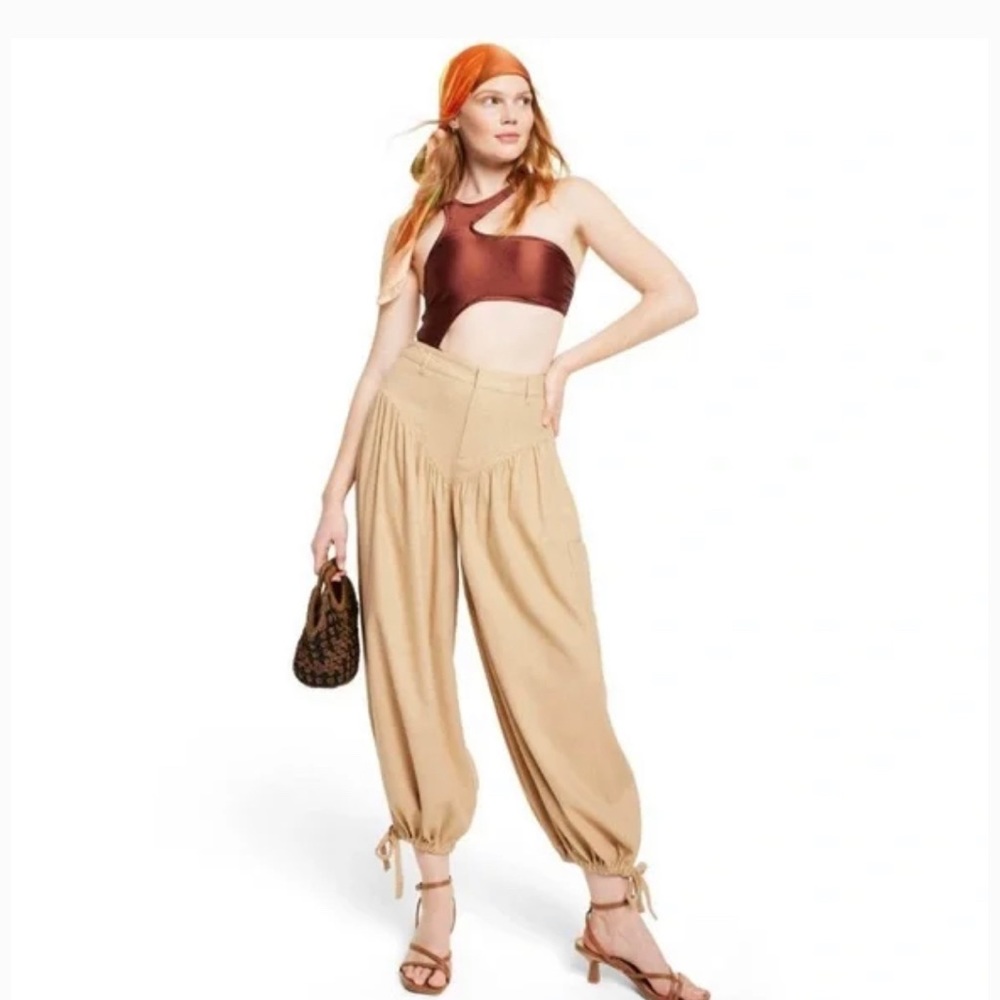 Yoke High Rise Pants - Fe Noel x Target Collaboration (Khaki Color)